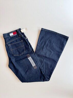 Vintage NWT TOMMY HILFIGER Dark Wash High Rise Flared Bell Bottom Jeans, Size 29